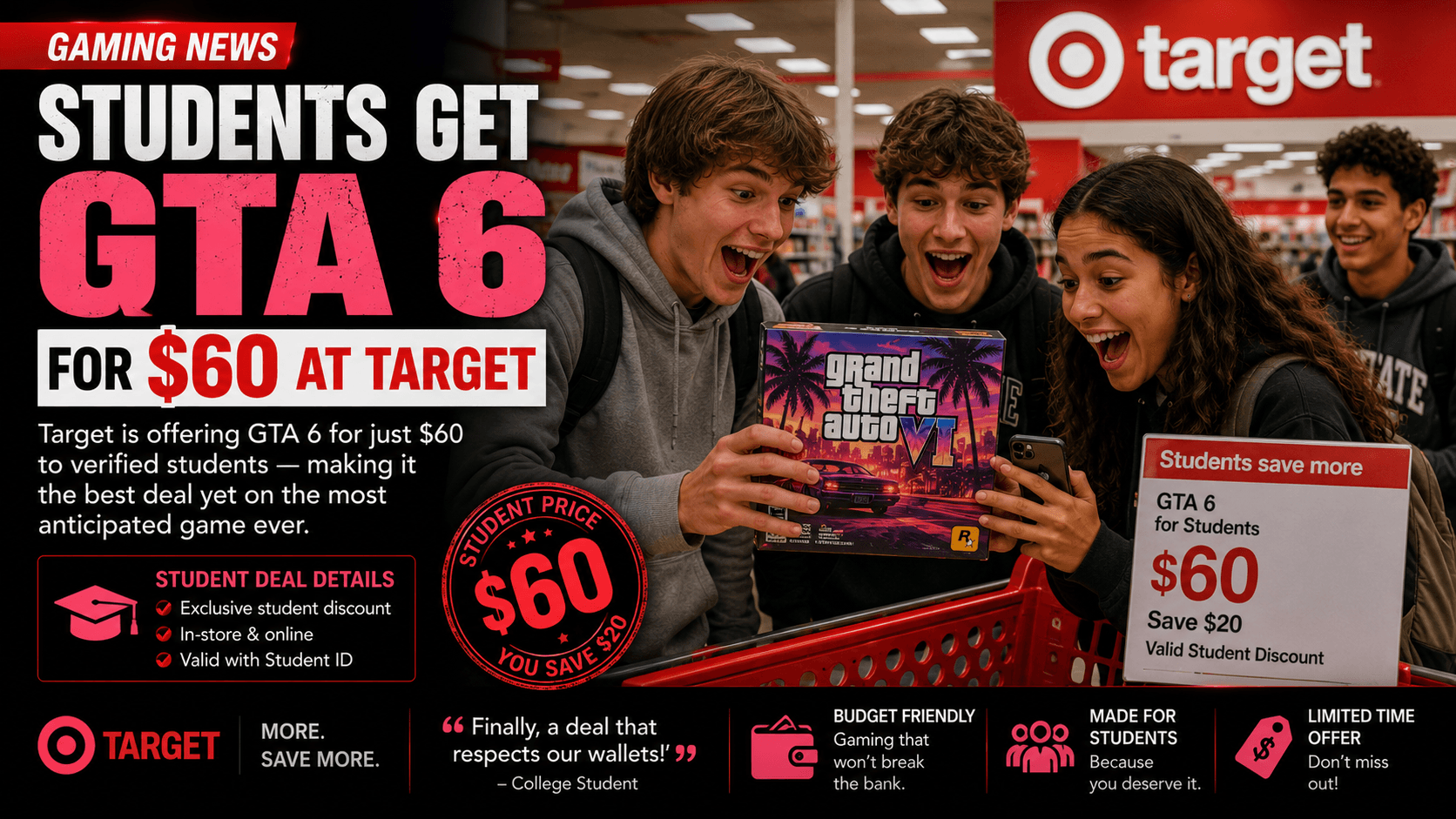 Students Can Pre-Order GTA 6 for Just $60 at Target Right Now